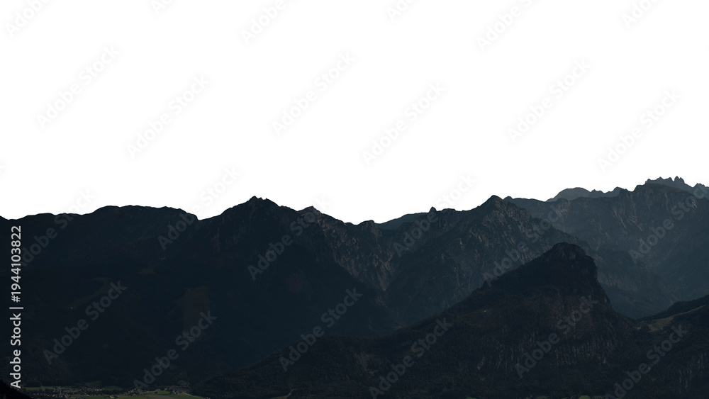 Naklejka premium a mountains in the Alps in Austria on transparent background