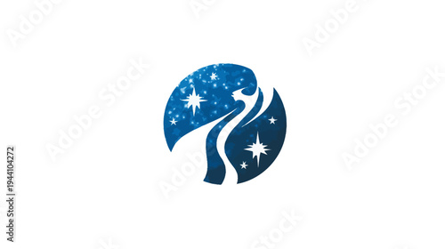Stylized cosmic path graphic icon with shimmering stars against a deep blue night sky, representing dreams, imagination, and celestial journeys.