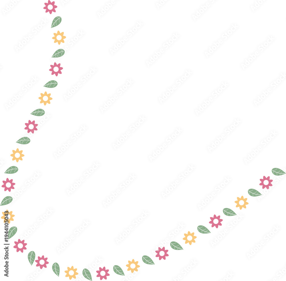 Fototapeta premium daisy flower line frame border