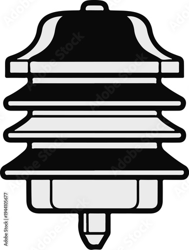 A stylized depiction of a layered electrical insulator, isolated on white