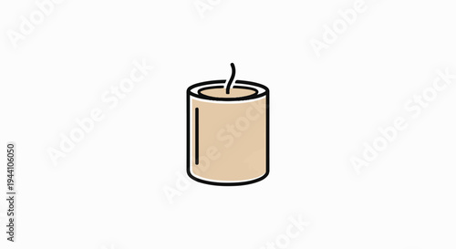 A simple, stylized icon of a lit candle with a beige body and black outline