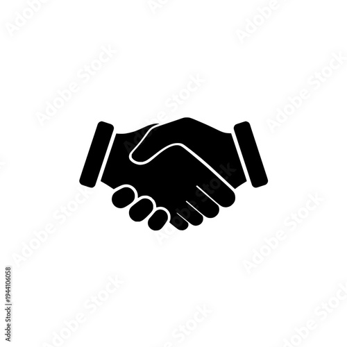 Handshake icon logo design. Partnership agreement sign and symbol. Handshake icon. Business deal and collaboration.