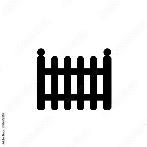 Fence silhouette icon logo design. Picket fence sign and symbol. Fence icon. Property boundary and garden barrier.