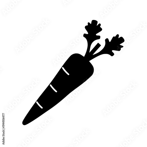 Carrot silhouette vector illustration. Healthy vegetable icon logo design. Carrot isolated on white background.