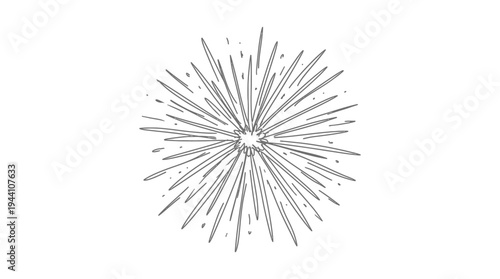 Abstract illustration of an explosive burst with radial lines emanating from the center