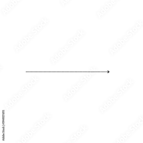 A single thin dotted horizontal line terminates with a small rightward pointing arrowhead against a large expanse of white background for text placement.