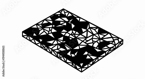Abstract geometric pattern on a rectangular object with a 3D effect