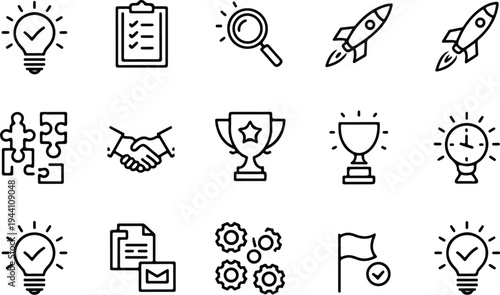 Light Bulb Collection Silhouette Icon Set Idea Bulb Typography Silhouette Icon Pack