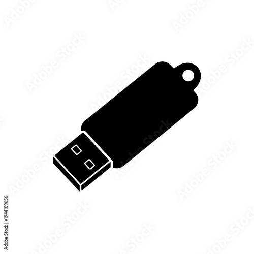 USB flash drive icon logo design. Thumb drive sign and symbol. Memory stick icon. Portable data storage device.