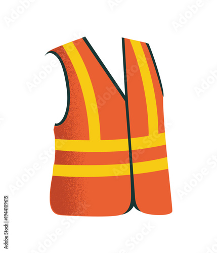 High Visibility Safety Vest. Reflective Yellow Personal Protective Equipment (PPE) for Construction Workers and Site Safety.