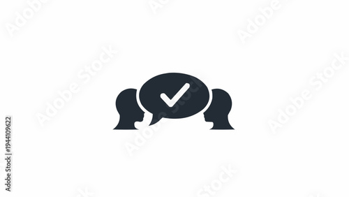 Two People Agreeing with Speech Bubble.