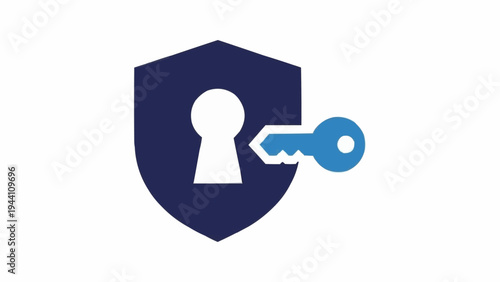 Shield with Keyhole and Key Security.