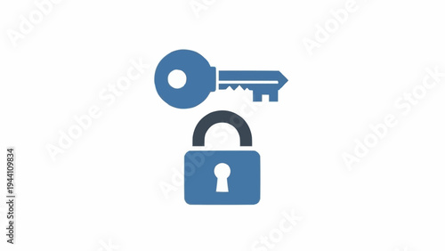 Key Unlocking Padlock Security Protection.