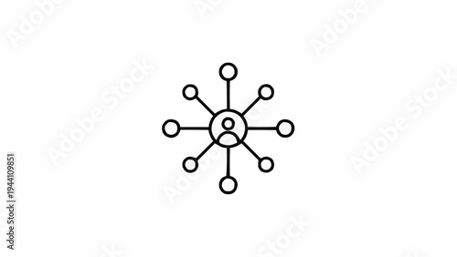 Simple Black Atom Model Illustration Design.