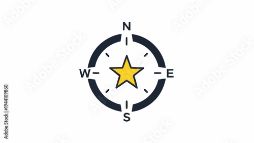 Compass Navigation Tool Direction Indicator.