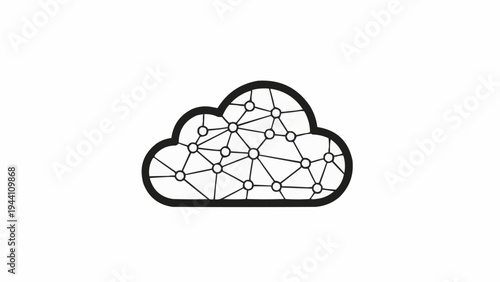Cloud Network Technology Icon Concept.