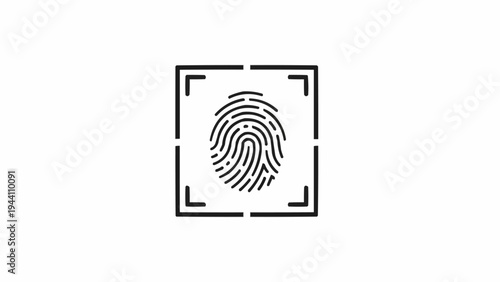 Fingerprint scan identification security symbol.