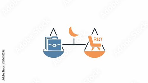 Balance Scale Weighing Laptop and Person Icon.