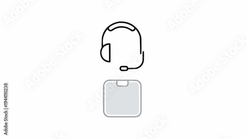 Headset with microphone and device.
