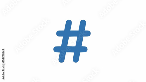 Blue Hashtag Sign Symbol.