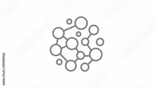 Black and white molecular structure model.