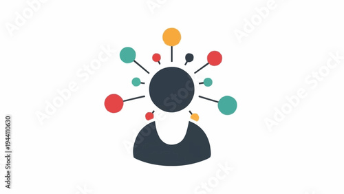 Person with multiple connections mind map.