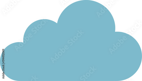 Simple blue cloud shape graphic icon on a white background.
