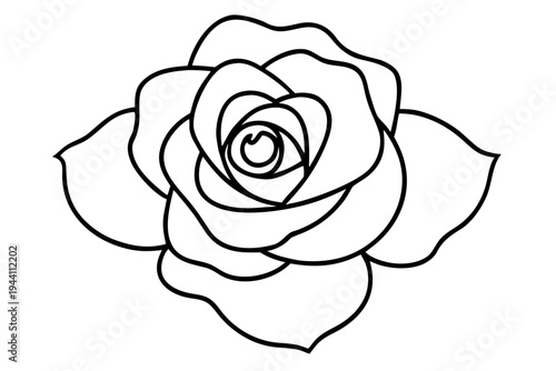rose vector illustration, rose flower icon, rose flower silhouette art.