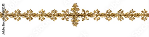 Ornate gold filigree border with floral and symmetrical designs against a white background