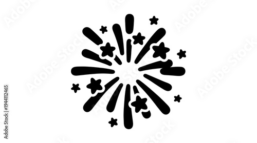 Abstract explosion of stars and rays symbolizing celebration and joy in a festive atmosphere