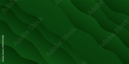 Abstract dark green background with subtle flowing wave layers vector ilustration modern desain