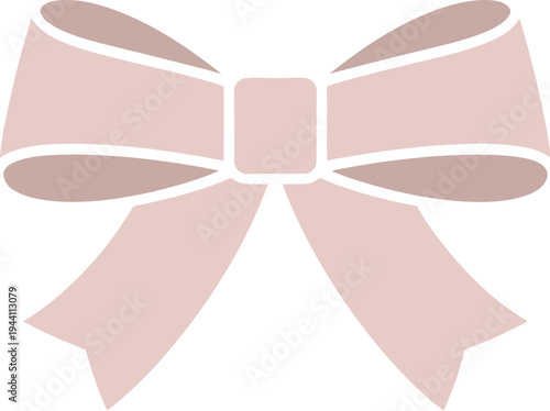 Soft pink decorative bow graphic is perfect for gift wrapping.