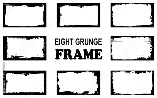 Wallpaper Mural Grunge frame on a white background. Old frame with dust texture.  Dirty retro border.  Torontodigital.ca