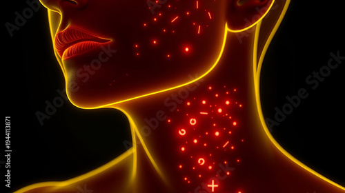 seborrhoeic dermatitis skin disease neon glow icon illustration