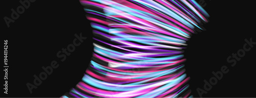 Abstract sculpture, vibrant colors, flowing lines. Dynamic form suggests movement, light plays across surface. Modern art piece.