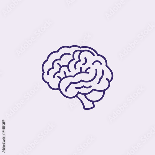 Hand Drawn Human Brain Outline Icon