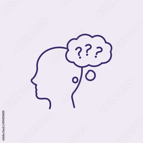 Confused Mind Question Bubble Outline Icon