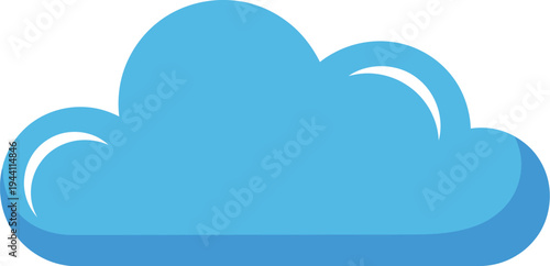 Simple blue cloud shape represents digital data storage concept.