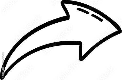 Mouse cursor arrow doodle, hand drawn pointer, click button. Hand drawn finger click. 