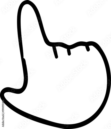 Mouse cursor arrow doodle, hand drawn pointer, click button. Hand drawn finger click. 