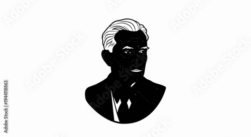 Stylized portrait of a distinguished gentleman in a suit