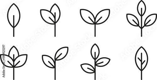 Plant Growth Icon Leaf Grow Vector Stock Vector