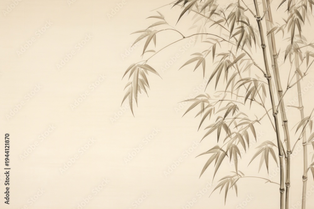 Fototapeta premium Bamboo tree backgrounds drawing sketch.