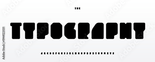 Blocks Font Logo Alphabet Geometric Shapes Letter Set Modern Futuristic Robot Typography, Industrial Space Typographic Design, Urban Poster Headline, Sport Logotype. Fat Heavy Fonts. Vector Typeface