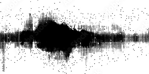 Abstract black and white wave flowing half tone pattern background stock illustration.