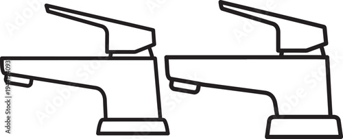 Two modern faucet icons vector illustration