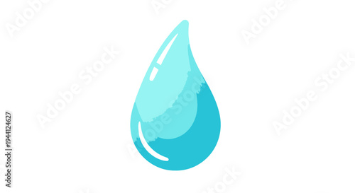 Blue Water Droplet Icon Illustration Design.