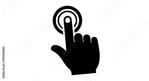 Hand Icon Pressing Virtual Button Symbol.