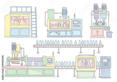 Automated plastic bottle manufacturing and filling production line equipment
