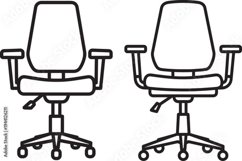 Office chair icon outline modern swivel design